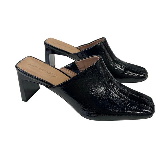 Circus by Sam Edelman Faux Leather Open Back Square Toe Heel Black 7.5 - Picture 1 of 7